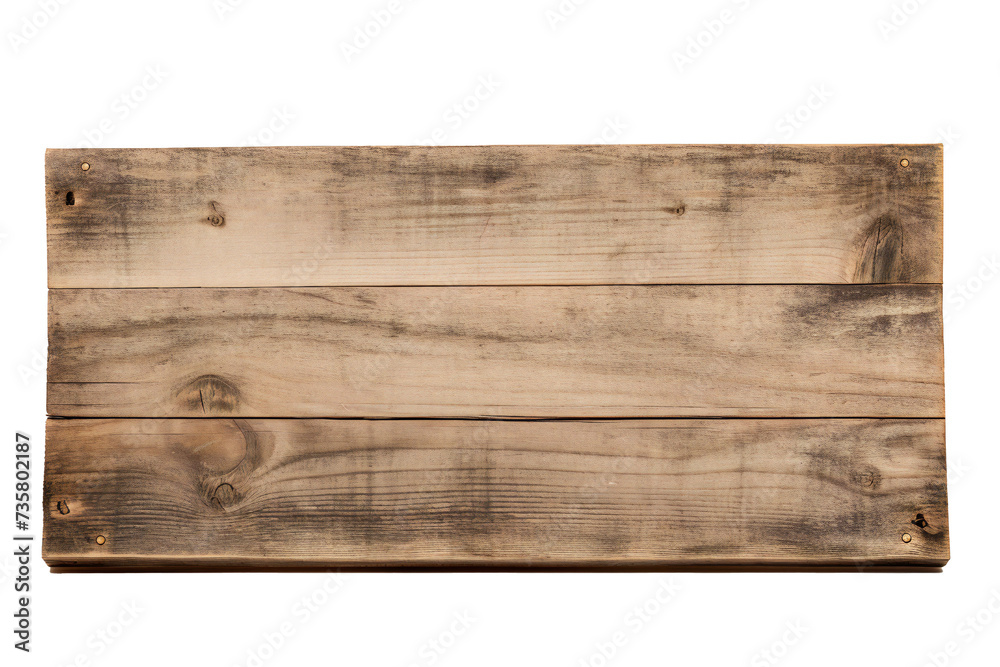Wooden banner isolated on transparent background Generative Ai