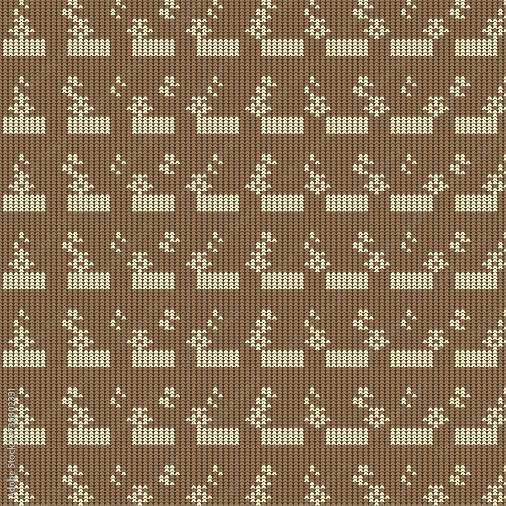 Sweater knit repeat pattern, vintage cotton, Wallpaper, Modern Traditional cloathes texture in brown color vector, and vector illustration