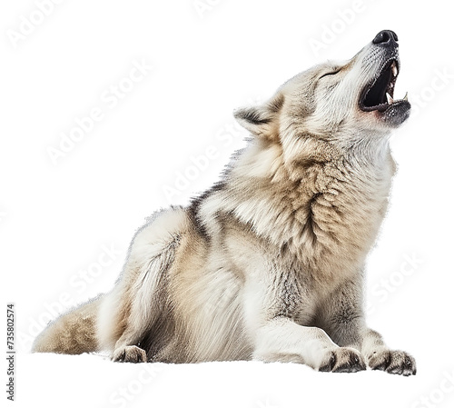 wolf howling isolated on transparent background, element remove background, element for design
