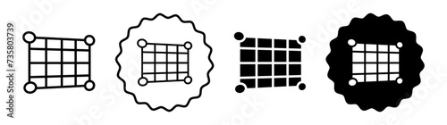 Distort set in black and white color. Distort simple flat icon vector
