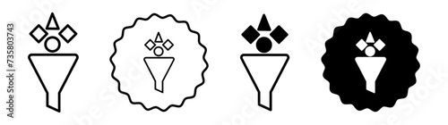 Content curation set in black and white color. Content curation simple flat icon vector photo