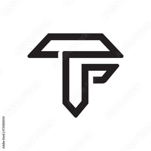 Letter P & T minimal logo design 