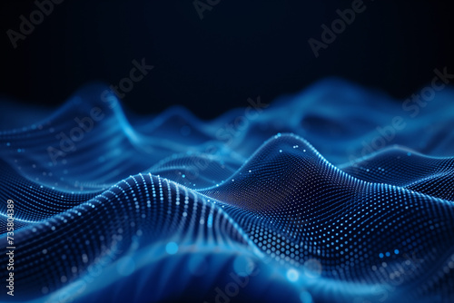 Abstract blue wavy tech background