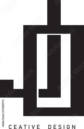 JO, OJ letter modern logo design