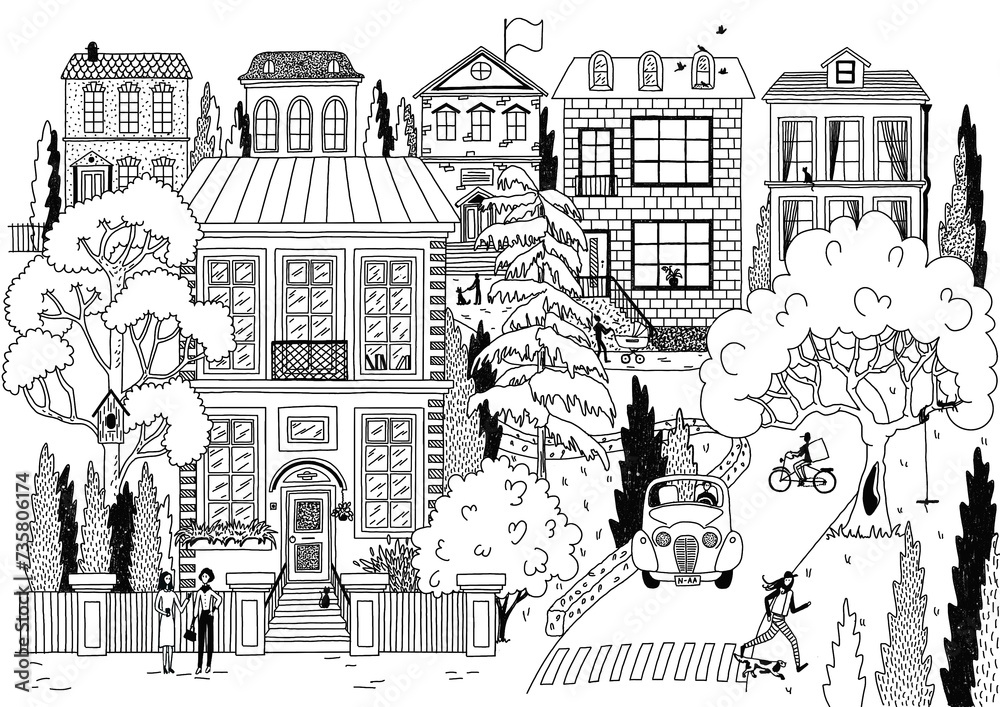 Obraz premium sketch of the city