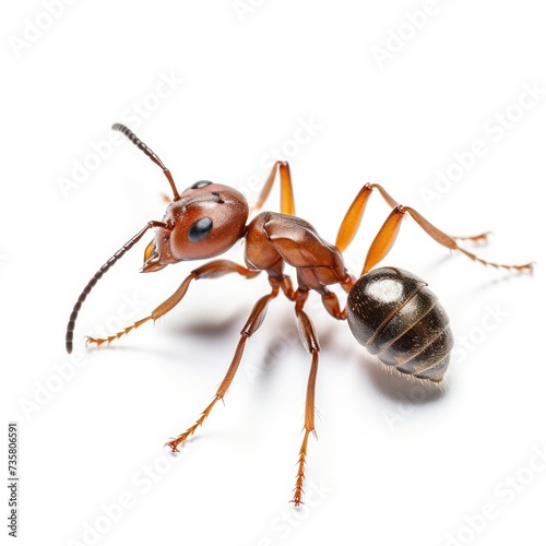 an Ant on background top view and side view.