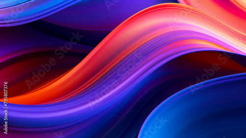 Beautiful luxury 3D modern abstract neon multicolored blue and pink background composed of waves with light digital effect.