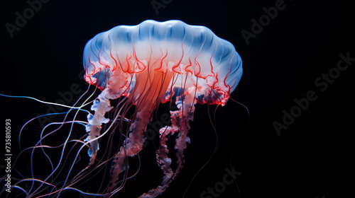 A close-up of a jellyfish in the water.