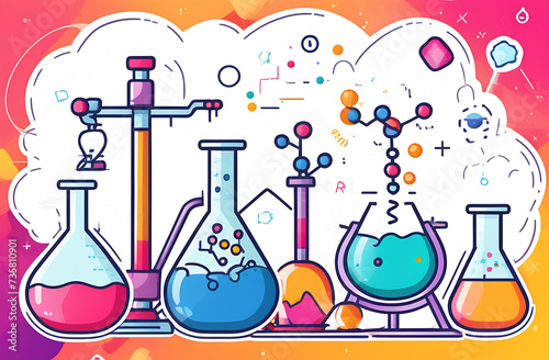 Science information card. laboratory template, Chemistry infographic.