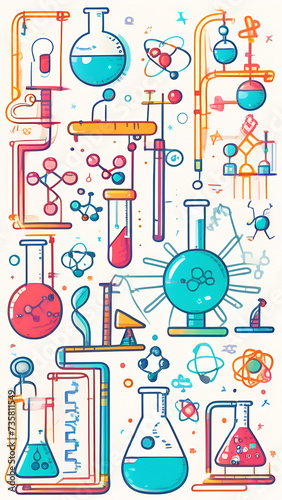 Science information card. laboratory template  Chemistry infographic.