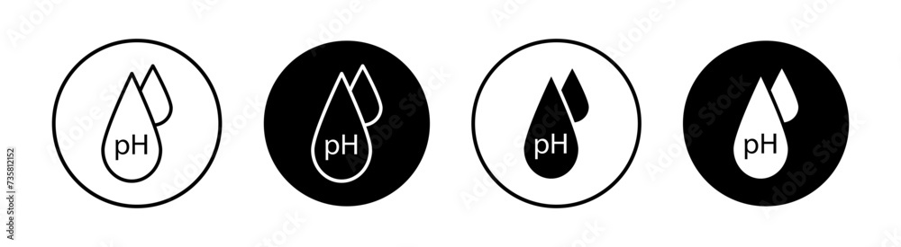 PH value flat line icon set. PH value Thin line illustration vector PH value flat line icon set. PH value Thin line illustration vector