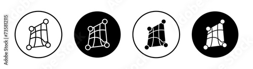 Distort flat line icon set. Distort Thin line illustration vector