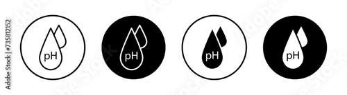 PH value flat line icon set. PH value Thin line illustration vector