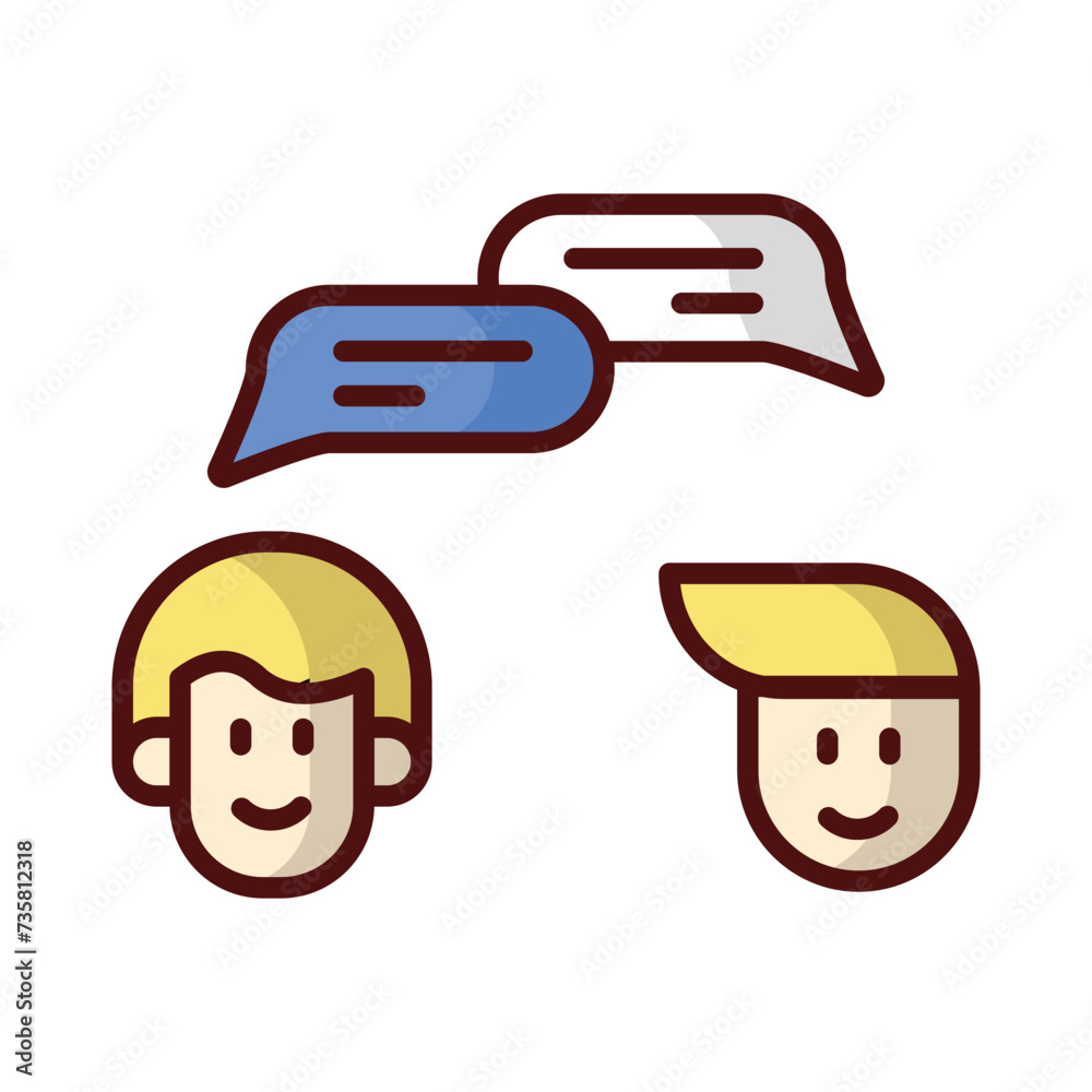 Discussion icon vector stock illustration. Discussion icon vector stock illustration.