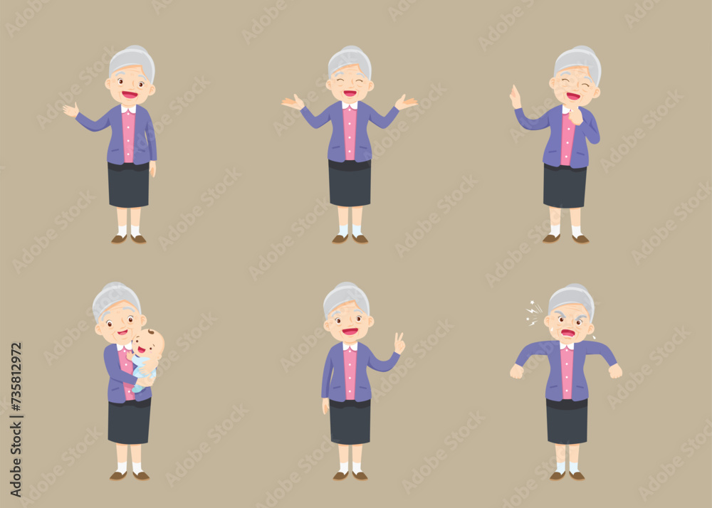 Elderly people old women characters 003