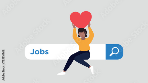 Zufriedener Kunde, der auf einer Suchleiste sitzt und einen Stern hochhält