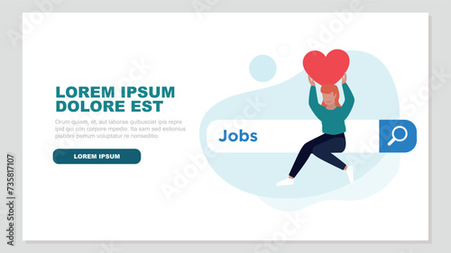 Zufriedener Kunde, der auf einer Suchleiste sitzt und einen Stern hochhält