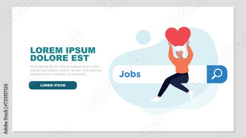 Zufriedener Kunde, der auf einer Suchleiste sitzt und einen Stern hochhält