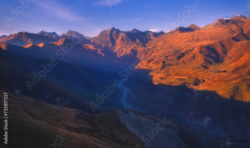 late autumn view of caucasus mountains © soso