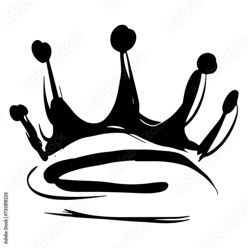 Hand down king or queen crown sketch, fellow crowned tiara, beautiful diadem and luxurious decals vector illustration