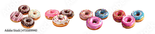 3d render cartoon style donuts A 3d render telephone A 3d render scooter on transparent png background