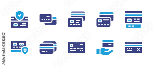 Credit card icon set. Duotone color. Vector illustration. Containing card, credit card.