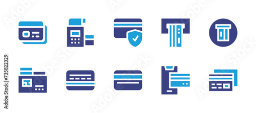 Credit card icon set. Duotone color. Vector illustration. Containing credit card, online payment.