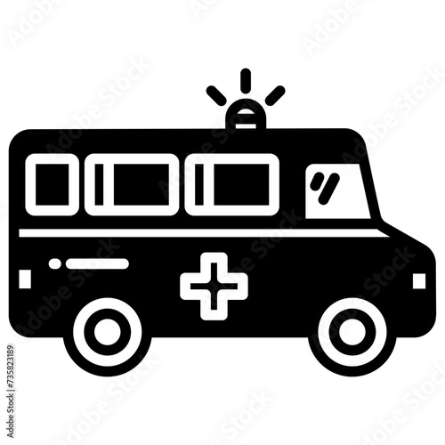 Ambulance glyph and line vector illustration