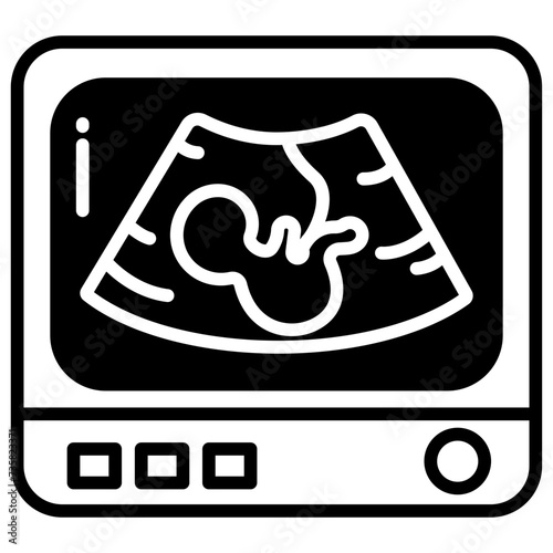Scan glyph and line vector illustration