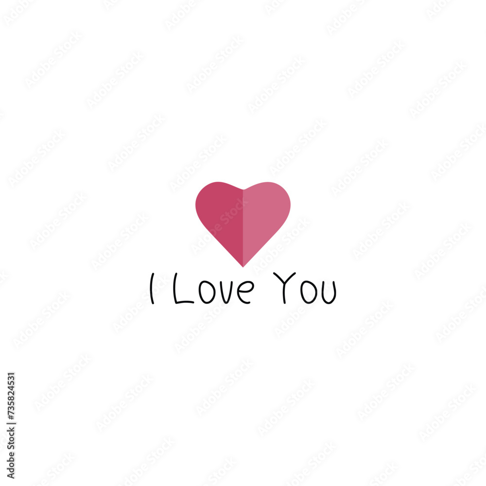 two-color heart logo that says i love you two-color heart logo that says i love you