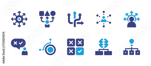 Options icon set. Duotone color. Vector illustration. Containing directions, flexibility, options, assortment, option.