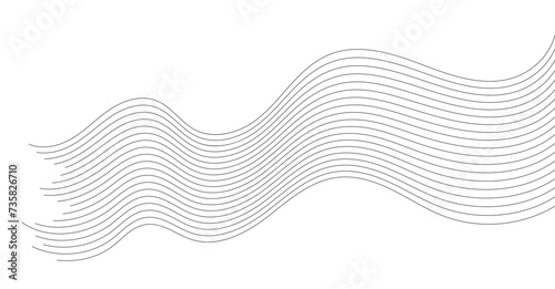 Flowing Wave Pattern Halftone Curve Shape on Transparent Background
