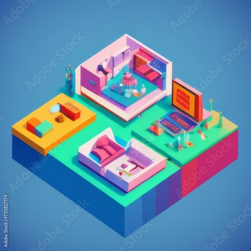 Isometric 3D Colorful Illustration