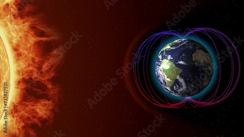 Earth's Magnetic Field Interaction. Map source from NASA Earth Observations (NEO)