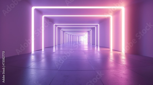 Abstract Purple Light Room