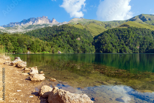 View to lake MaralGol in Azerbaijan Republic photo