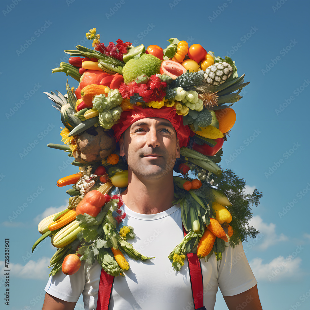 Farmer, Fruitful, Portrait, Vibrant, Hat, Dress, Fresh, Fruits, Agriculture, Harvest, Organic, Natural, Smiling, Outdoors, Happy, Lifestyle, Agriculture, Produce, Healthy, Farming, Joyful, Market, Gar