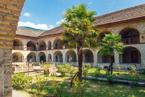An ancient caravanserai in the city of Sheki in western Azerbaijan