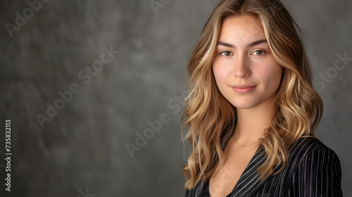 Elegant Portrait of a Young Woman with Graceful Expression, Beauty and Confidence Captured in Natural Light