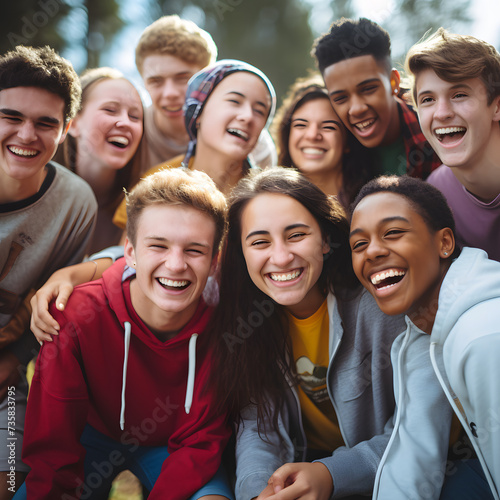 Diverse Group of University Students Engaged in Collaborative Learning and Friendship in Classroom Setting