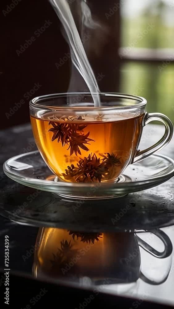 A cup of aromatic herbal tea A cup of aromatic herbal tea