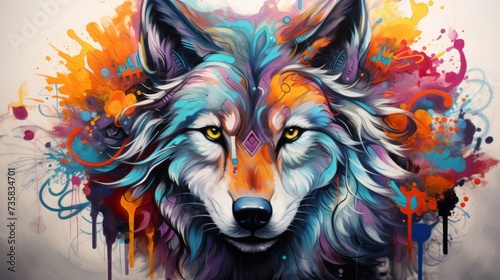 Vibrant fantasy animal illustration: captivating colorful painting with abstract elements - perfect for creative projects and inspiration