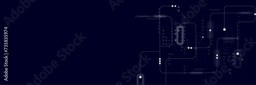 Blue data matrix simulation digital line and grid technology with futuristic HUD screen on blue background and vertical video abstract background concept. Technology blue background.