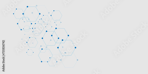 Blue pattern background with technological and elegant feeling. Background of hexagon geometric blue pattern. healthcare medical and technology background