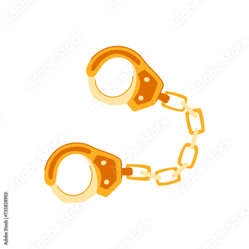 hand handcuffs cartoon vector illustration