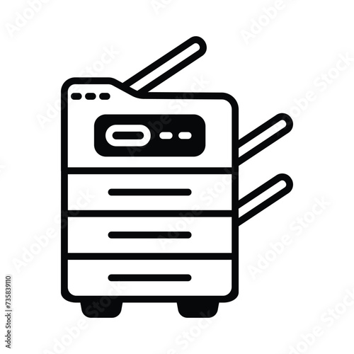 Photocopier icon vector stock illustration.