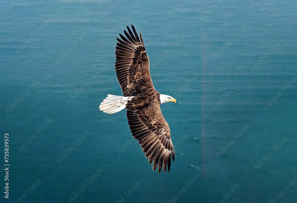 custom made wallpaper toronto digitaltop view of eagle flying above the ocean