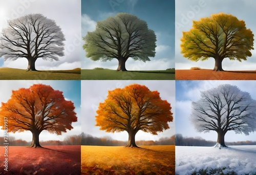 trees in the snow, autumn, spring, winter, rainy season, snowy and all seasons in one frame © iram