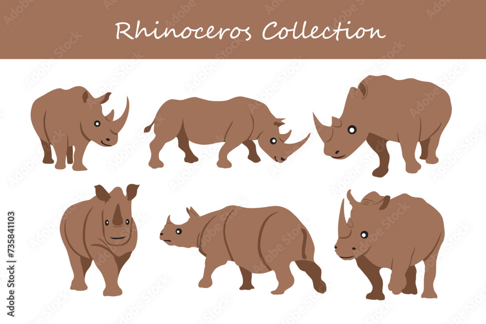 Rhinoceros. Educational game for children. Vector illustration. Rhinoceros. Educational game for children. Vector illustration.