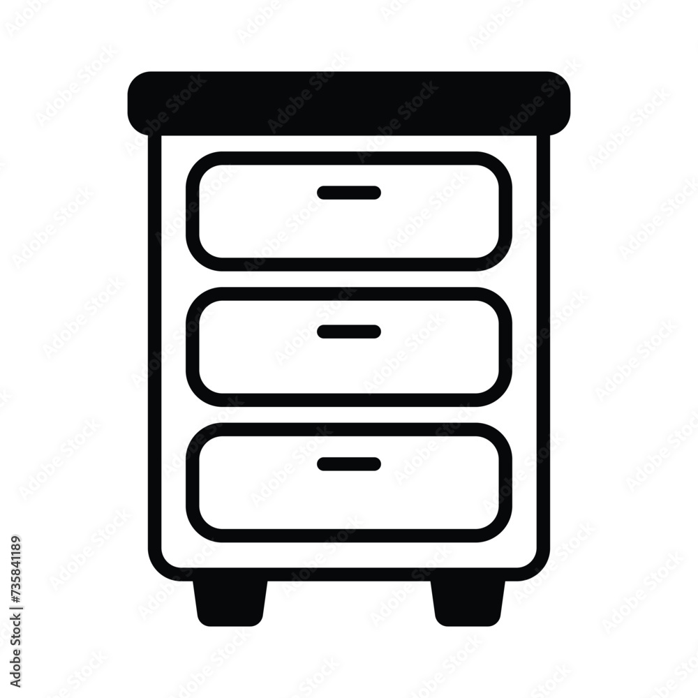 Drawer icon vector stock illustration. Drawer icon vector stock illustration.